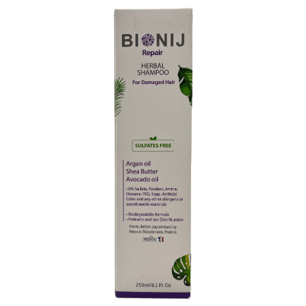 شامپوی گیاهی مخصوص موهای آسیب دیده بیونیج Bionij Repair 